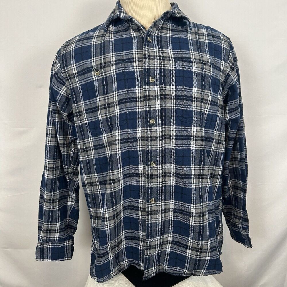 RedHead‎ Men's Large Flannel Shirt long sleeved button up L Navy blue